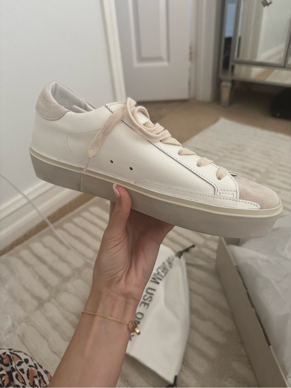 Golden Goose White/Beige Hi Star Classic Women's Sneakers - Picture 5 of 10